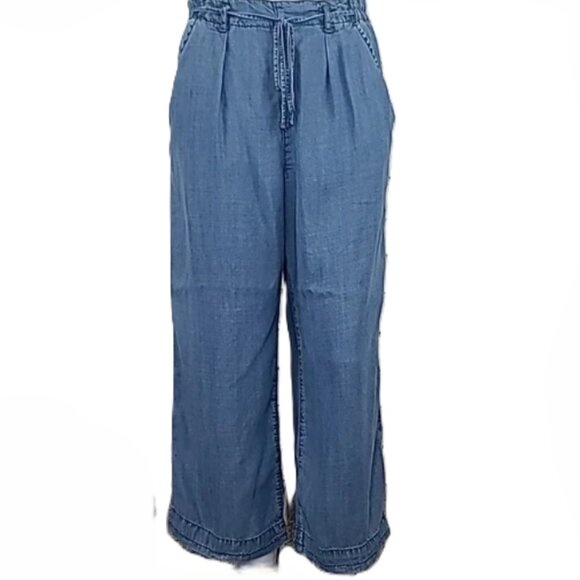 American Eagle | Elastic Waist High Rise Wide Leg Cropped Pants | Size 4 Women's - Picture 10 of 10